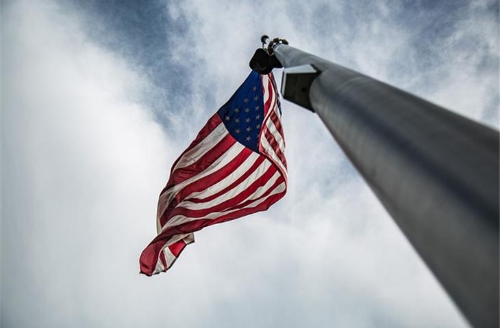 flag pole with solar light