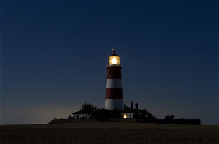 solar lighthouse with revolving light