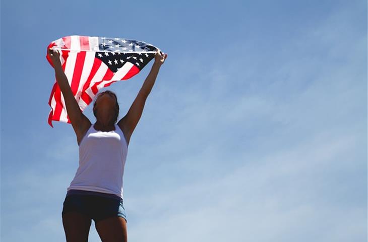 solar american flag lights