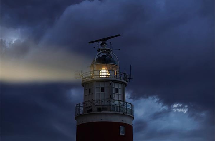 solar lighthouse revolving light