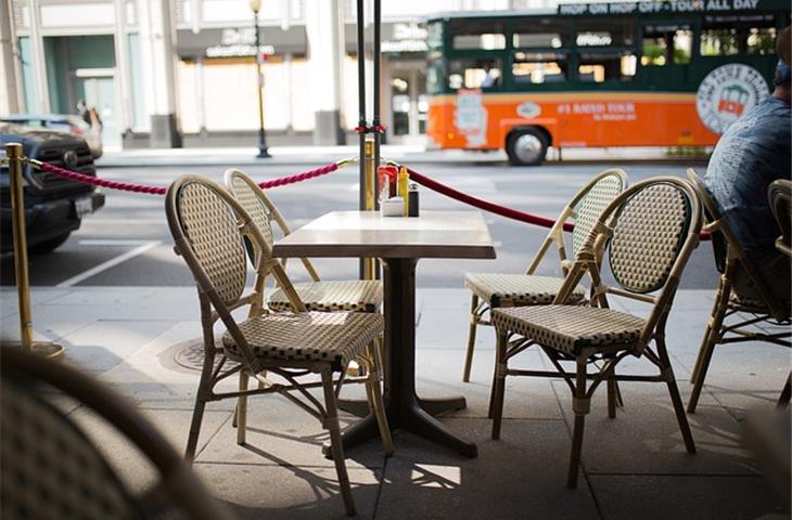 bistro table with solar light